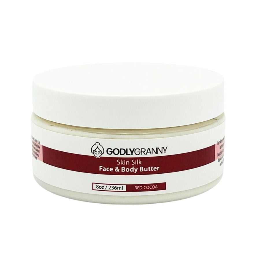 Skin Silk Shea & Cocoa Face & Body Butter – Red Cocoa / 8oz Jar packaging