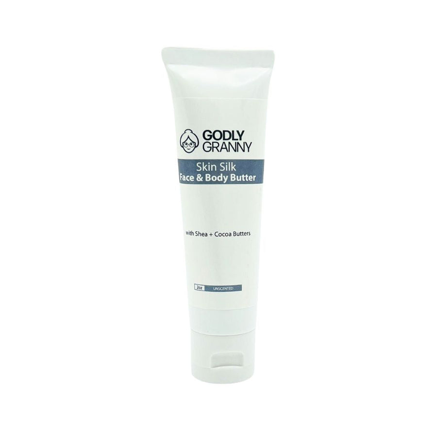 Skin Silk Shea & Cocoa Face & Body Butter – Unscented / 2oz Tube packaging