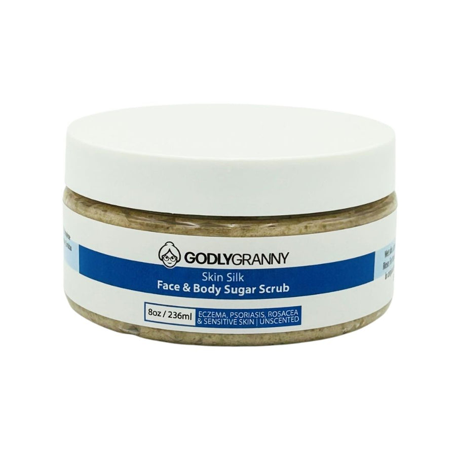 Skin Silk Face & Body Sugar Scrub – Sensitive Skin | Unscented packaging