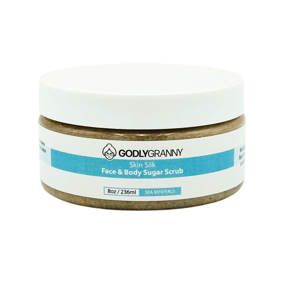 Skin Silk Face & Body Sugar Scrub – Sea Minerals packaging