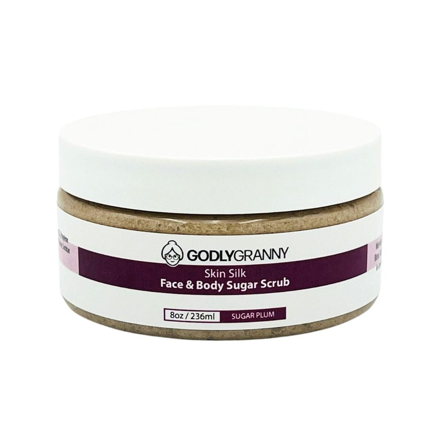 Skin Silk Face & Body Sugar Scrub – Sugar Plum packaging
