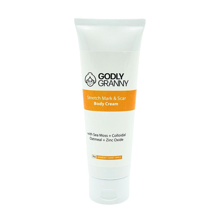 Sea Moss Body Cream with Colloidal Oatmeal & Zinc Oxide – 4oz Tube / Vermont Honey Apple packaging