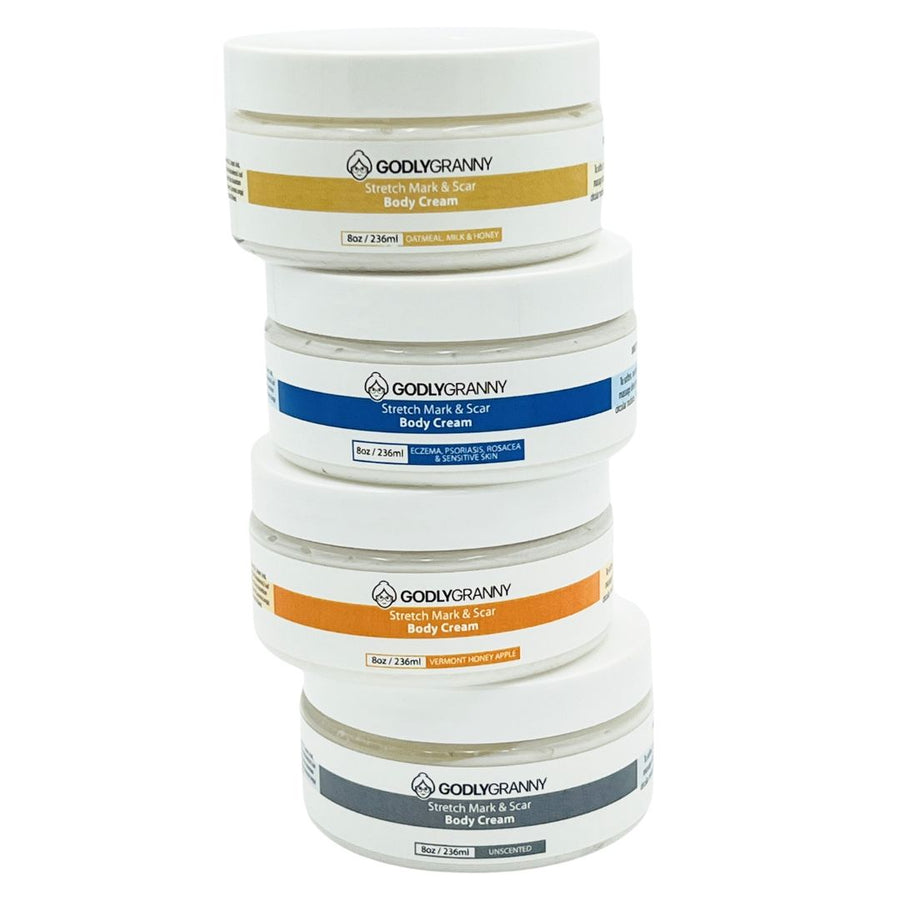 Assorted Sea Moss Body Cream with Colloidal Oatmeal & Zinc Oxide packages shown together