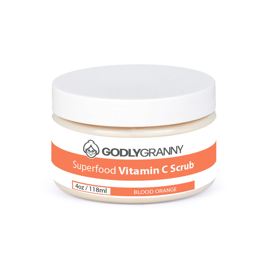 Superfood Vitamin C Face & Body Scrub – Blood Orange packaging