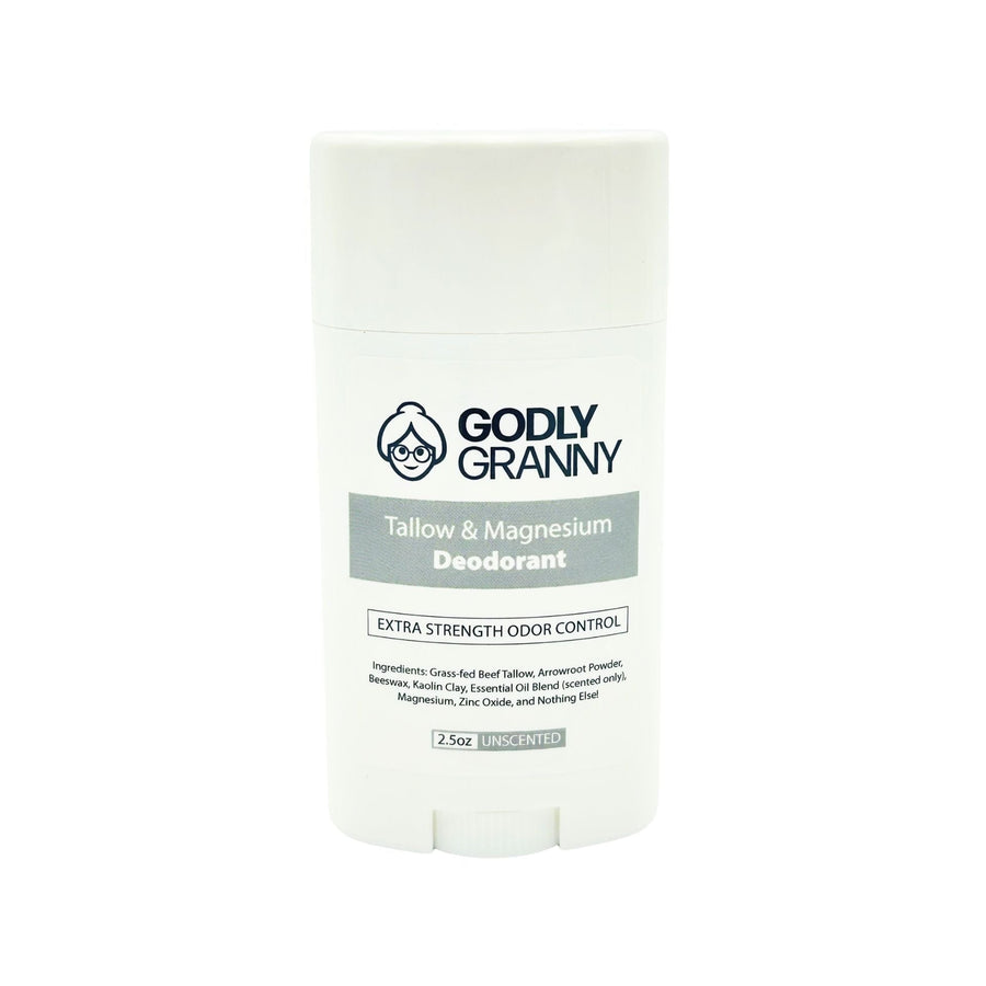Tallow & Magnesium Deodorant – Unscented packaging