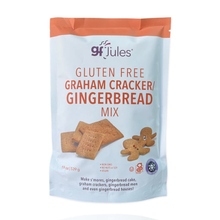 gfJules gluten-free graham cracker and gingerbread mix pouch, front label
