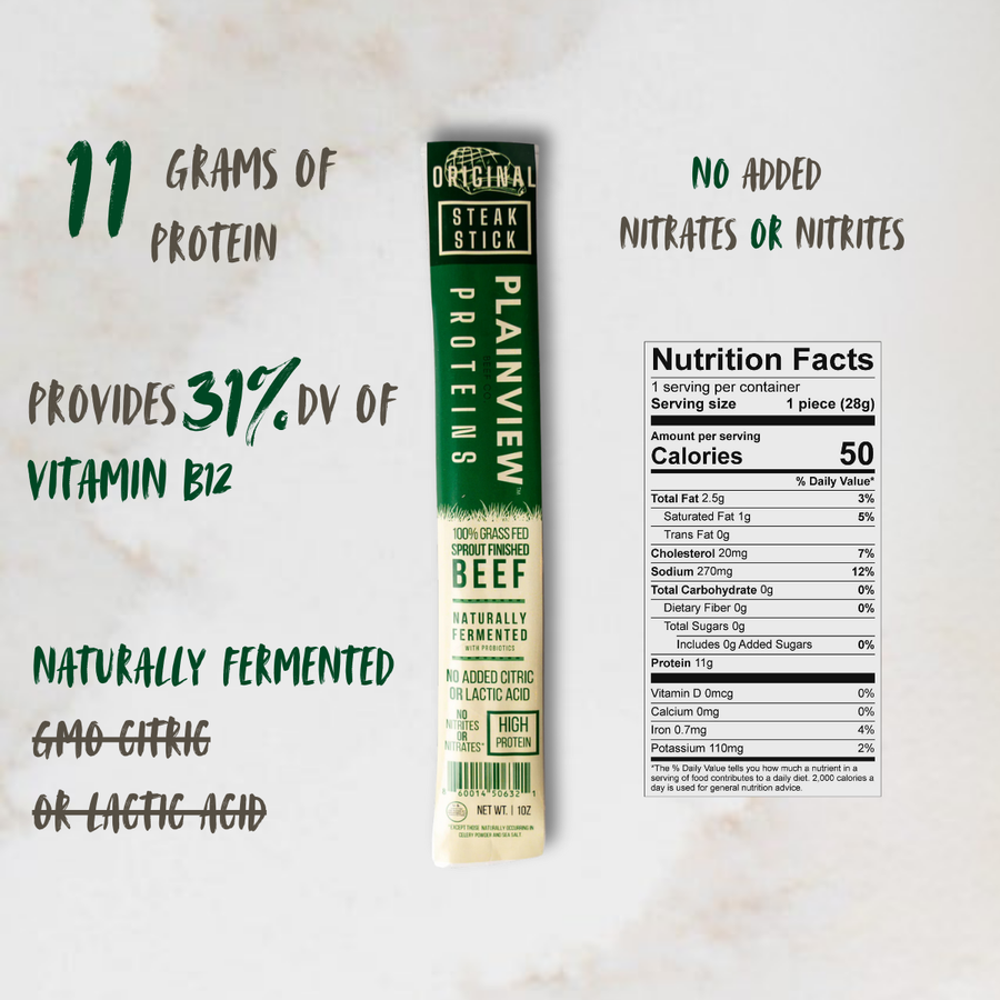 Product photograph for Fermented Grass-Fed Beef Snack Sticks