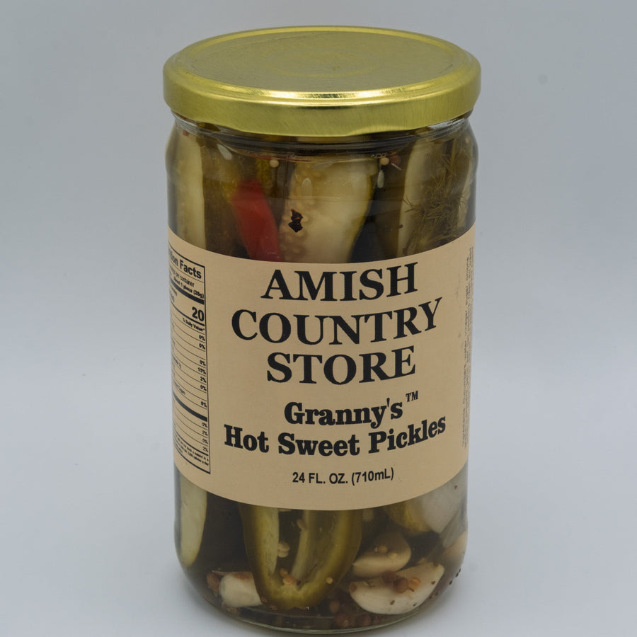 Granny’s Hot Sweet Pickles front package label