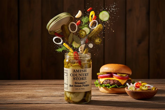 Granny’s Hot Sweet Pickles | Sweet & Spicy Country Pickles | 24 oz – product catalog photo 1