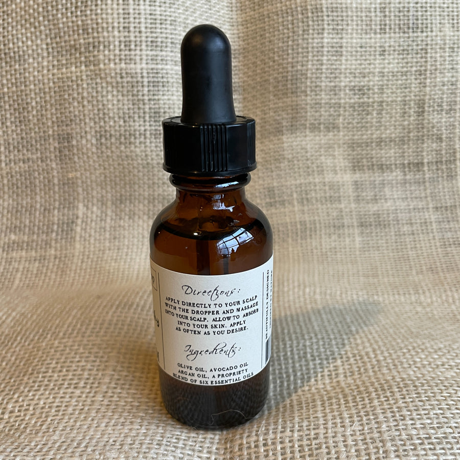 Grow Rosemary Scalp Serum - Floral or Earthy showing the ingredient or directions label