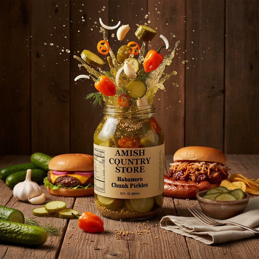 Old-Fashioned Habanero Pickle Chunks | Hot Pickles | 32 oz — catalog image 1