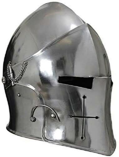 Halloween Medieval Barbuta Helmet Knights Templar Crusader Armor Helmet (Steel)