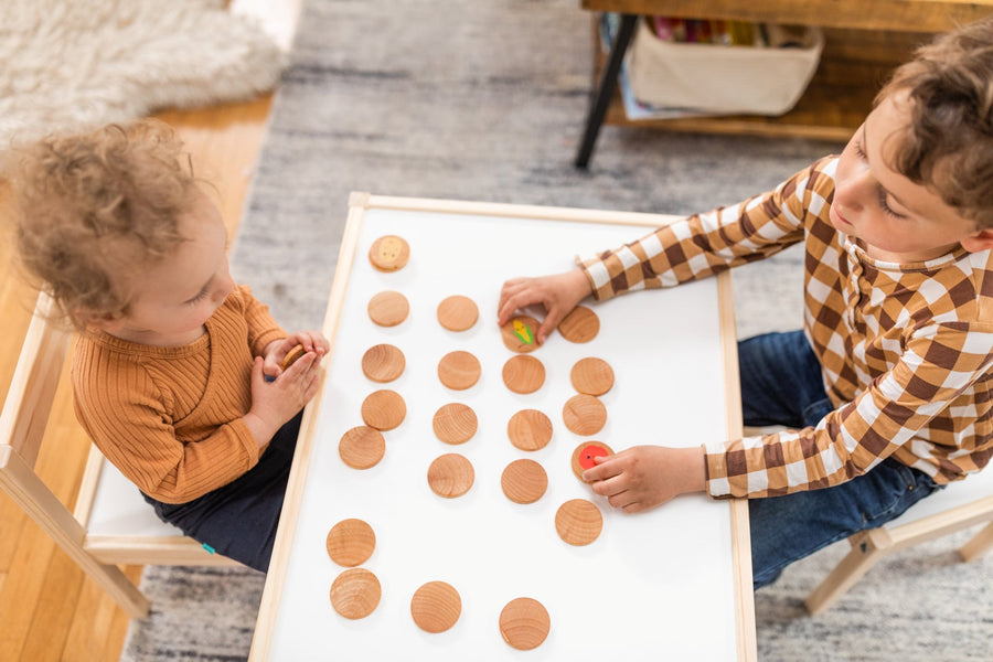Farmers Market Matching Game: 24 Wooden Tiles