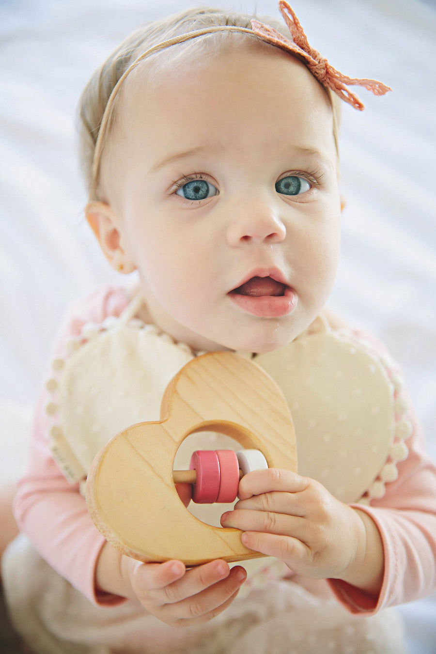Heart Wooden Baby Rattle: Maple Wood
