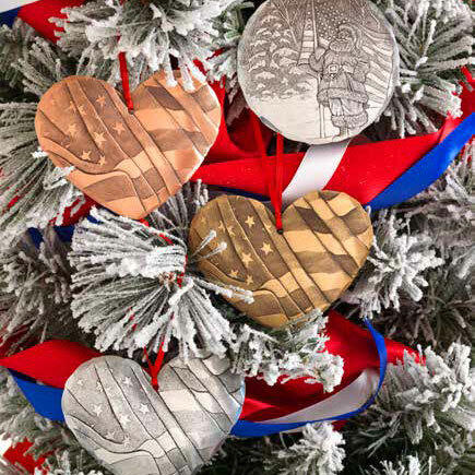 Collection display featuring Heart of America Ornament