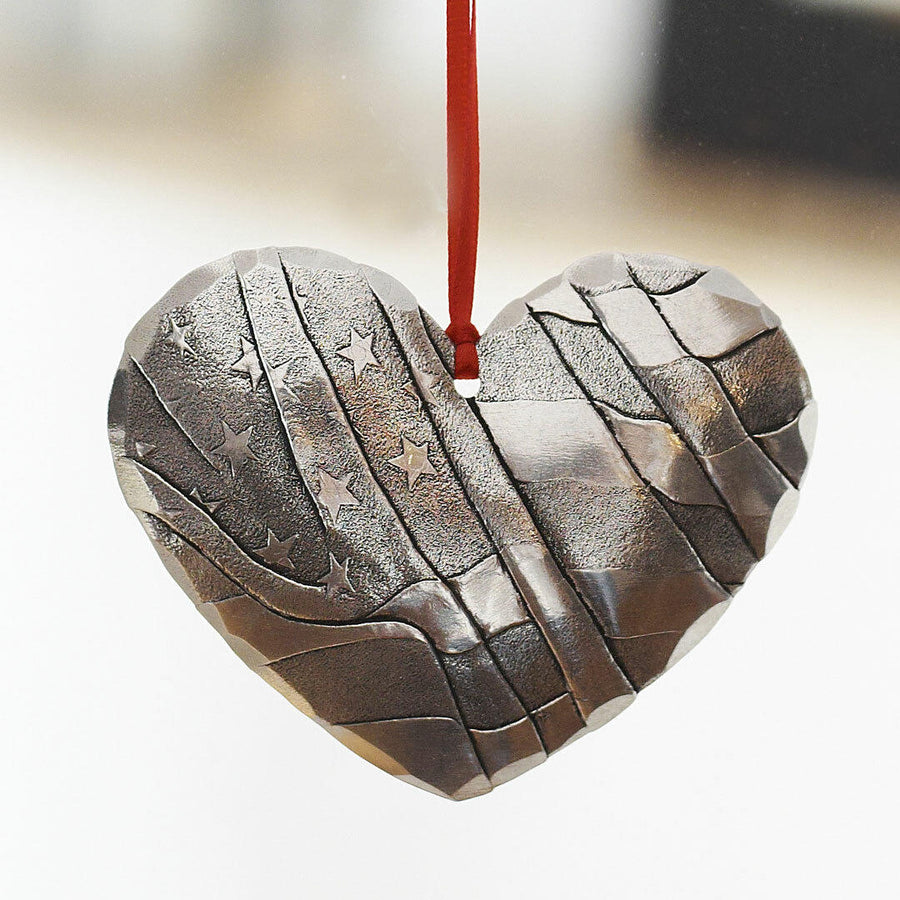 Styled display featuring Heart of America Ornament