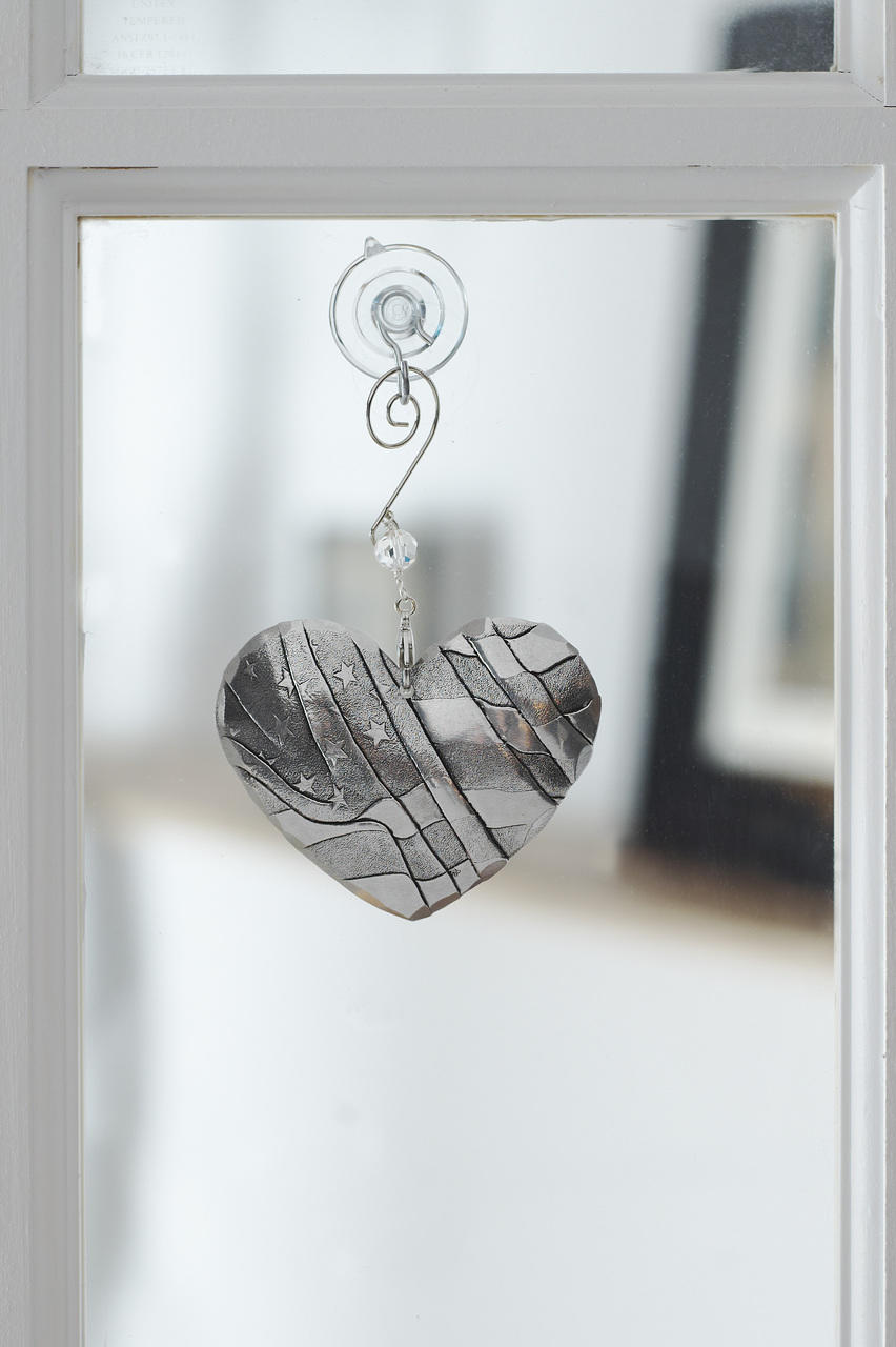Styled display featuring Heart of America Ornament
