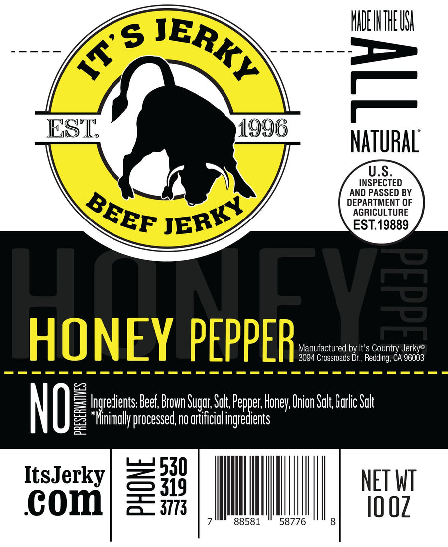 Honey Pepper Beef Jerky – 10 oz – product image 3