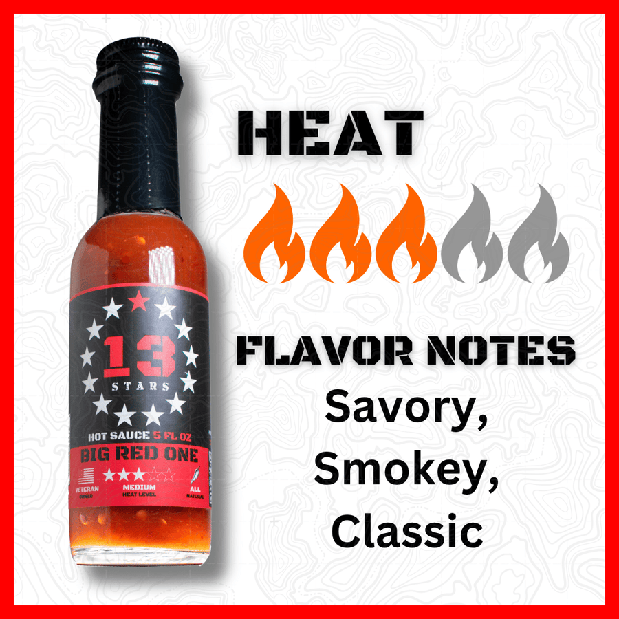 Big Red One flavor graphic highlighting savory and smoky notes