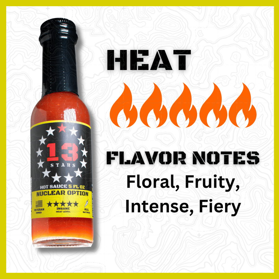 Nuclear Option flavor graphic highlighting intense pepper heat
