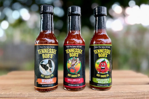 Three-bottle Tennessee Bob hot sauce gift pack