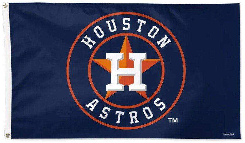 Houston Astros 3x5 MLB flag with deluxe blue background