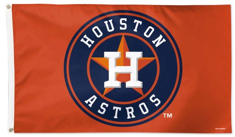Houston Astros 3x5 orange flag with team logo