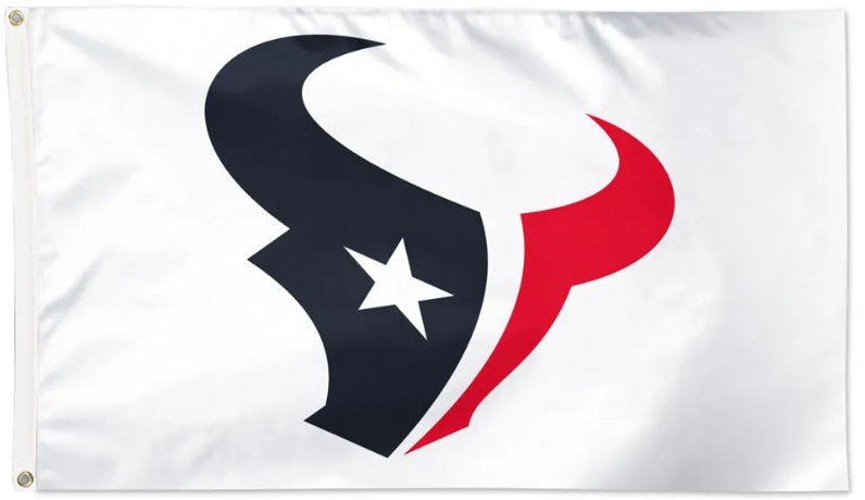 Houston Texans 3x5 white flag with team logo