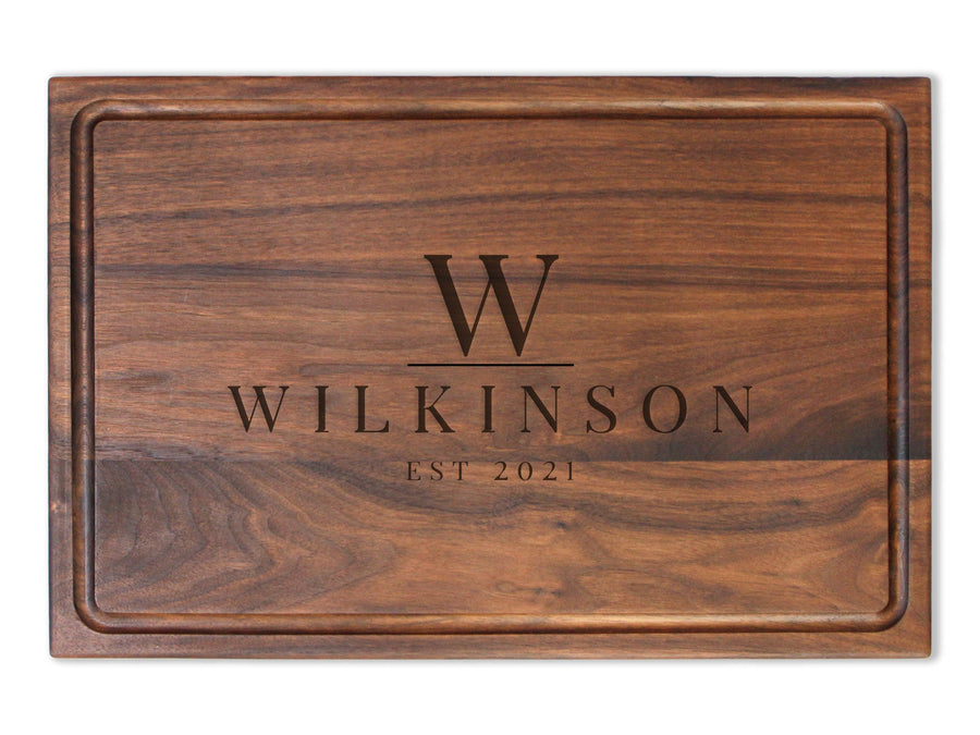 Personalized Maple or Walnut Cutting Board — Custom Engraved