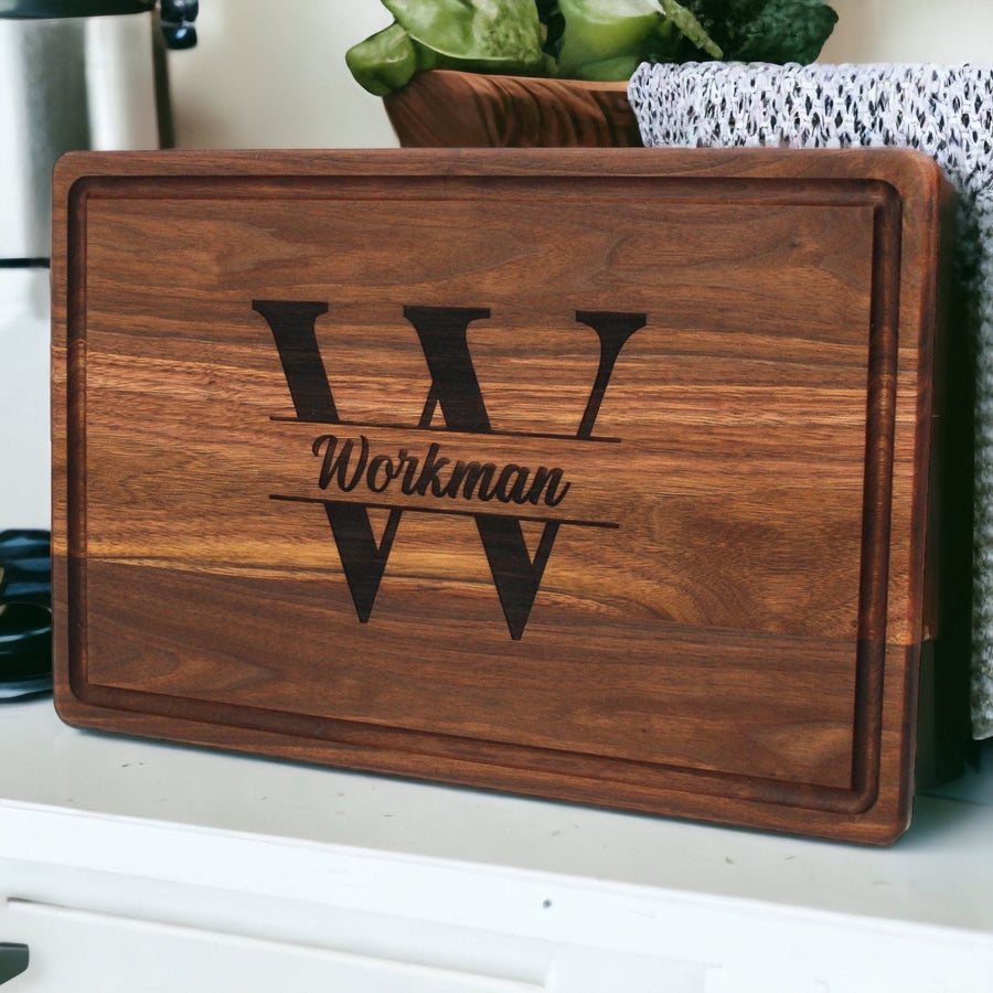 Personalized Maple or Walnut Cutting Board — Custom Engraved