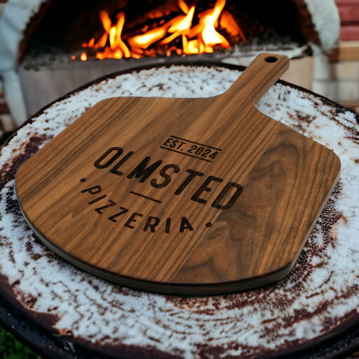 Personalized Walnut Pizza Peel — 22 × 16 in.
