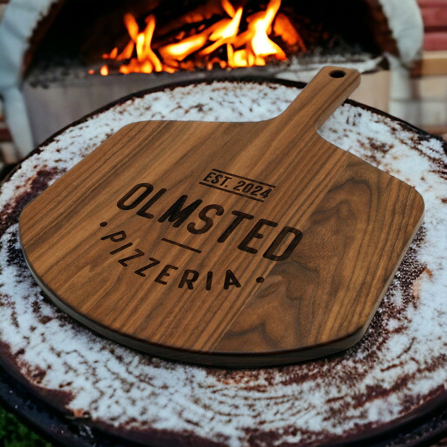 Personalized Walnut Pizza Peel — 22 × 16 in.
