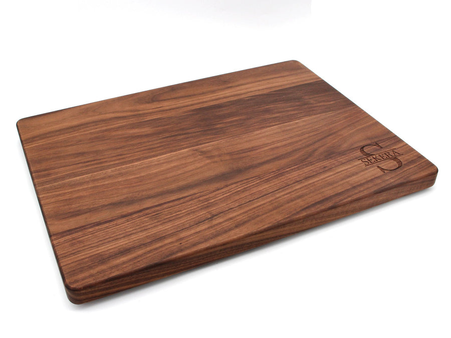Thick walnut board showing a broad plain working surface