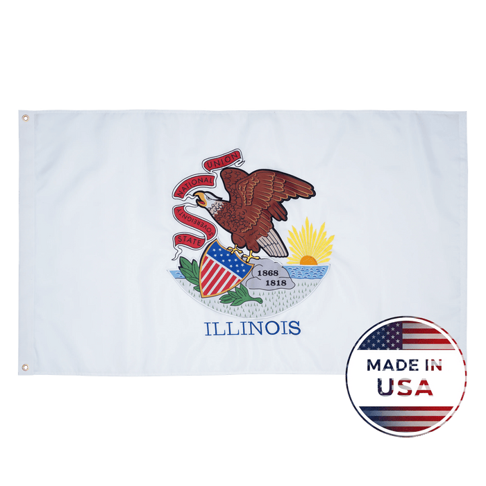 Illinois 3x5 state flag made in USA with embroidered state seal