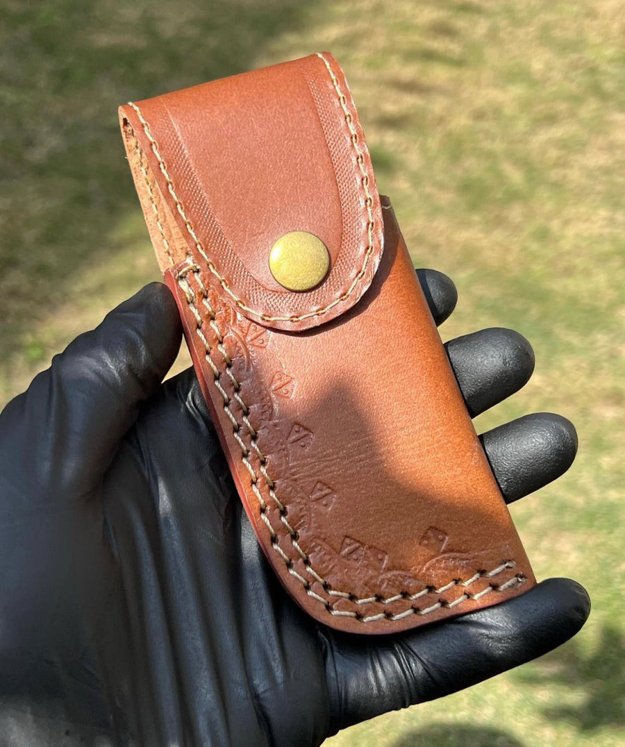 Custom Handmade Damascus steel Blade EDC Folding Pocket Knife