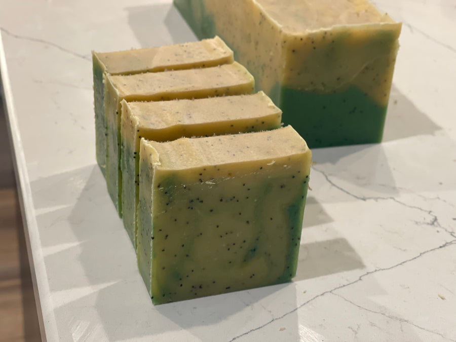 Lemongrass Verbana Luxury Handmade Soap with coconut milk and poppy seeds