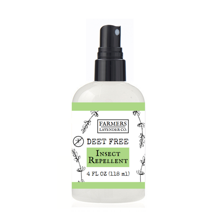 Insect Repellent, DEET FREE — front of labeled insect-repellent spray bottle
