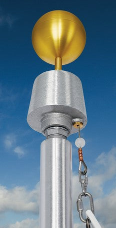 35' Internal Halyard Aluminum Flagpole - Independence Series - 7" x .156"