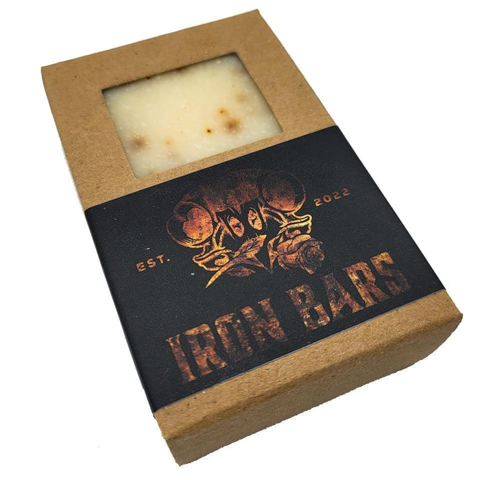 Heavy Cream Iron Bars soap in windowed kraft package