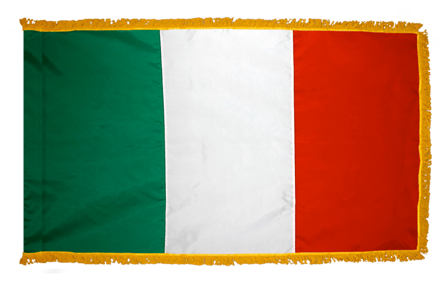 Italian Tricolore nylon flag product image with green white and red vertical bands