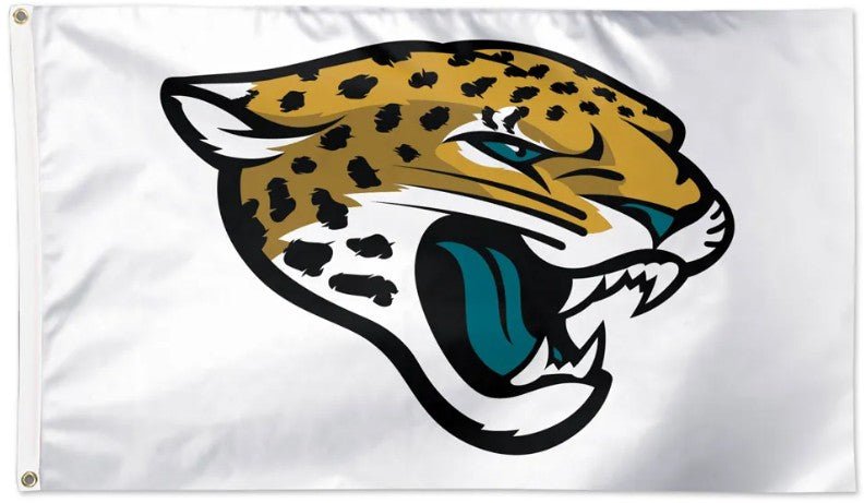 Jacksonville Jaguars 3x5 white flag with team logo