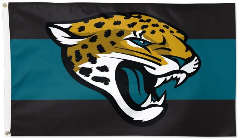 Jacksonville Jaguars 3x5 striped NFL flag with team logo