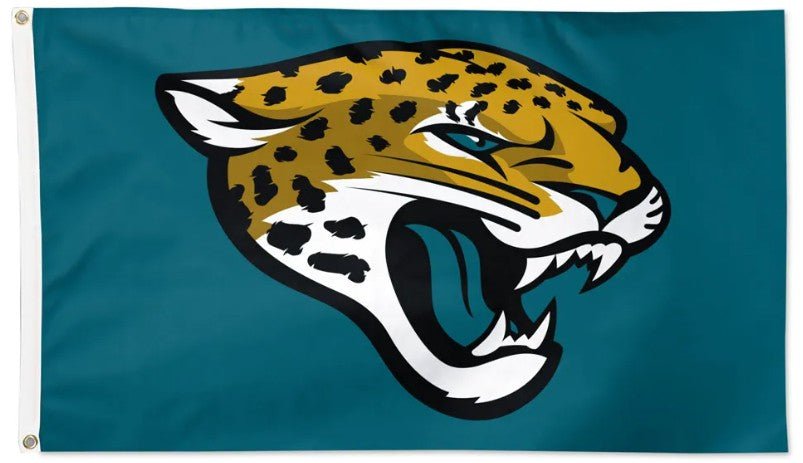 Jacksonville Jaguars 3x5 flag with deluxe teal background