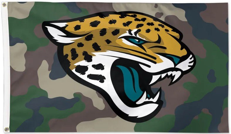 Jacksonville Jaguars 3x5 camouflage flag with team logo