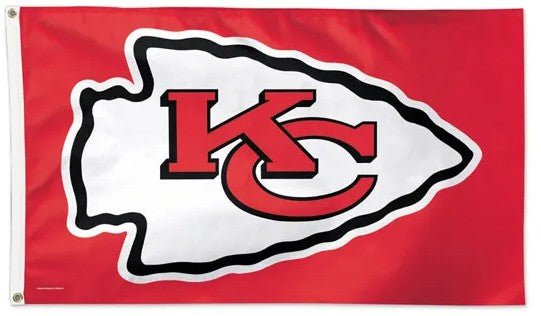 Kansas City Chiefs 3x5 striped NFL flag with team logo