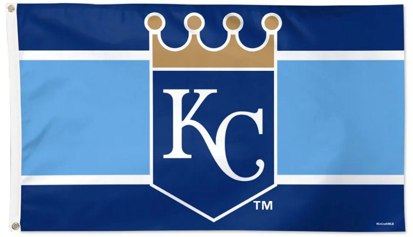 Kansas City Royals 3x5 striped MLB flag with team logo