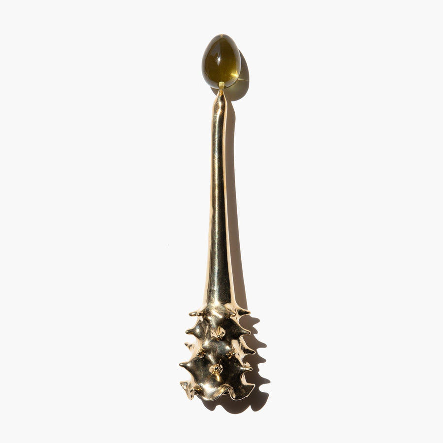 Brass Oracle candle snuffer with citrine handle