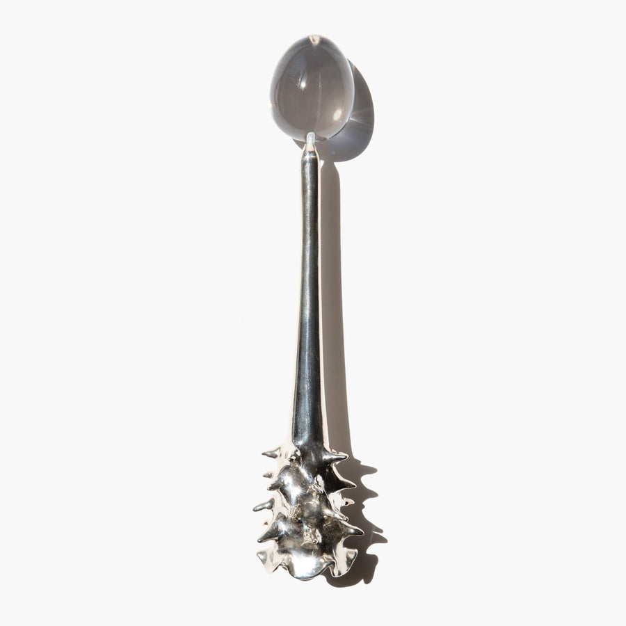 Sterling silver Oracle snuffer with clear quartz handle