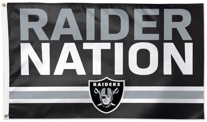 Las Vegas Raiders 3x5 white flag with team logo
