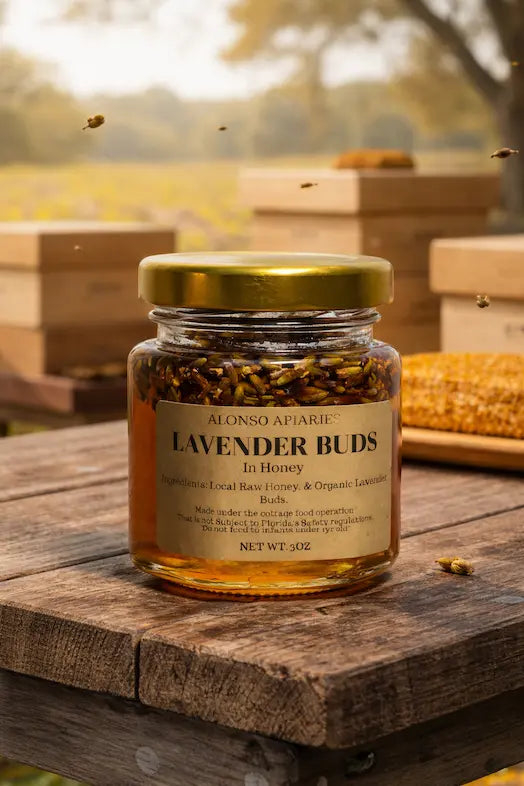 Lavender Honey with Buds – Raw Honey & Organic Lavender – product image